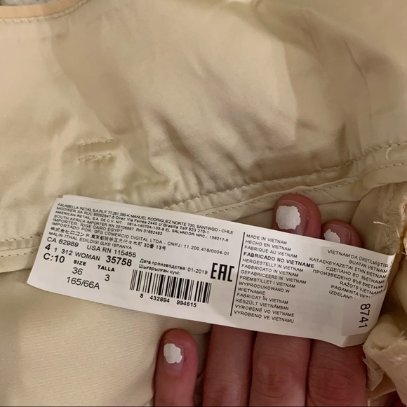 Mango cream flowy high rise tie pant size 4 - Picture 9 of 12